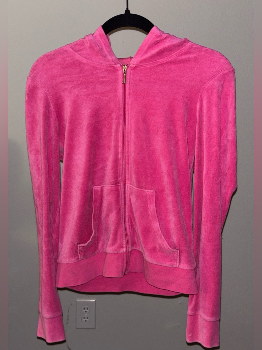 Vintage Juicy Couture Zip Up Hoodie Velcour Terry Cloth Size small